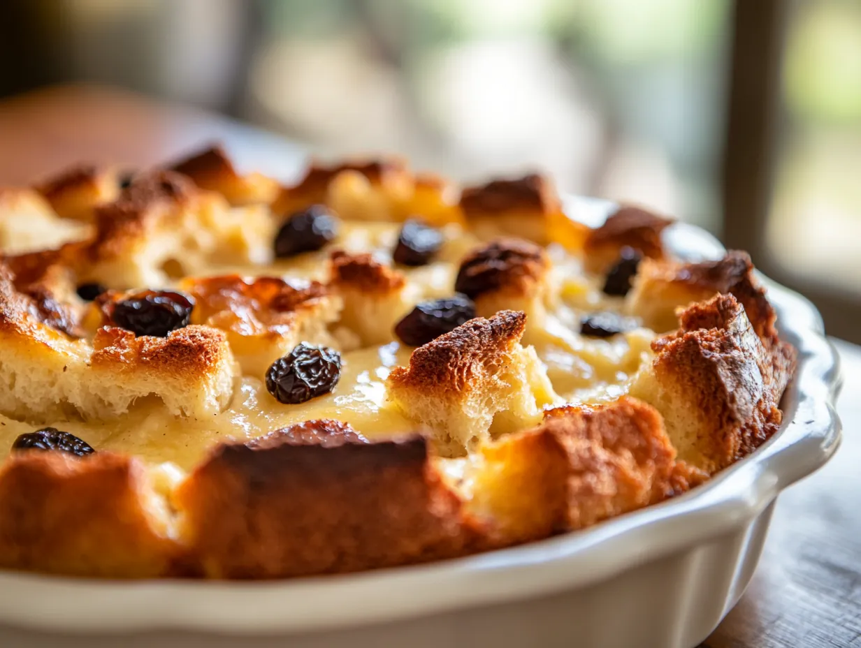 Grandma's Secret: The Best Classic Bread Pudding with Vanilla Sauce finished dish